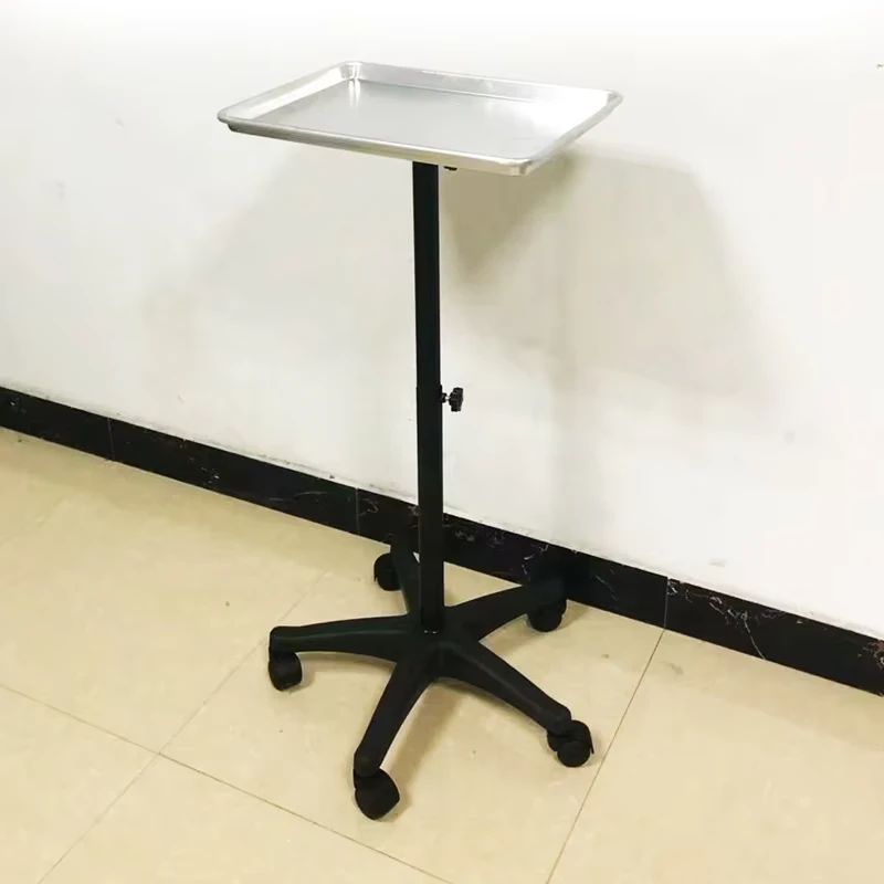 Professional Aluminum Salon Beauty Trolley Mobile Hair Utility Cart Trolley Adjustable Rolling Stand Trolley