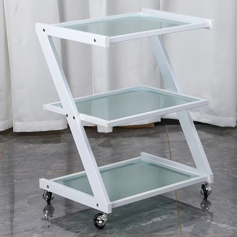Professional Barber Trolleys Black Store 3 Layer Hair Trolleys Salon Trolleys