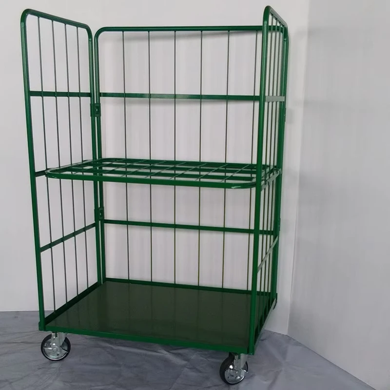 Professional Capacity 500kg Furniture Roll Container Metal Storage Trolley With 4 Wheel