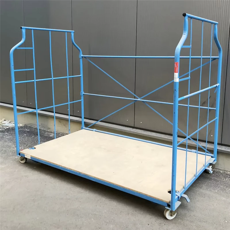 Professional Corletten 3 Sides Roll Cage Welded Nesting Steel Trolley Powder Coated Swivel Brake for Warehouse Use