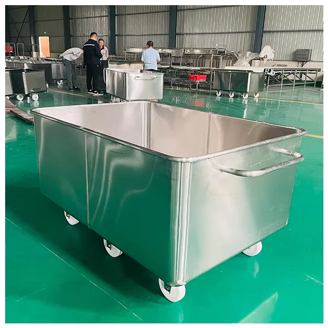 Professional Design 200L 600L Mobile Cart Trolley With Square Meat Hopper For Bakery Flour Mill Use