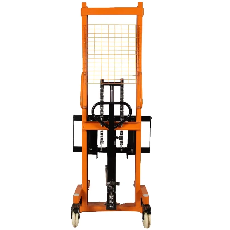 Professional Factory Adjustable Forks Transpallet Forklift 1Ton 1.6Meters Hydraulic Manual Hand Stacker
