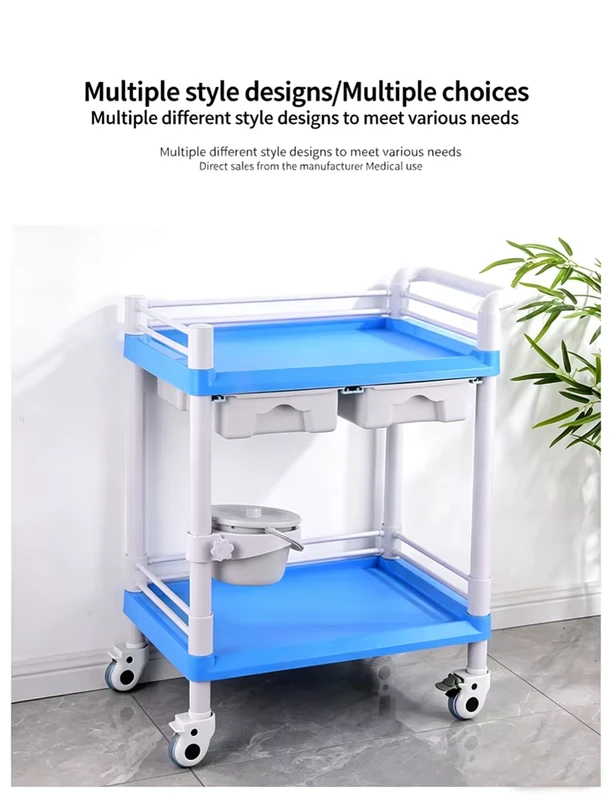 Professional Factory Beauty Clinic Trolley Cart Rolling Barber Spa Facial Metal Hair Salon Trolley
