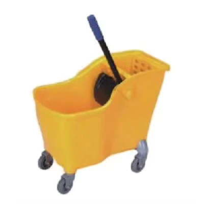 Professional Factory Made 23 Litter Plastic Mop Wringer and Cleaning Trolley with Down Press Feature