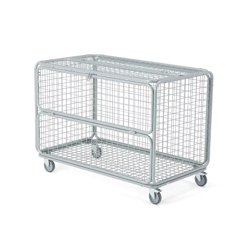 Professional Four Wheel Forklift Truck Roll Container Durable Industrial Warehouse Transportation Foldable Nestable Cage Trolley