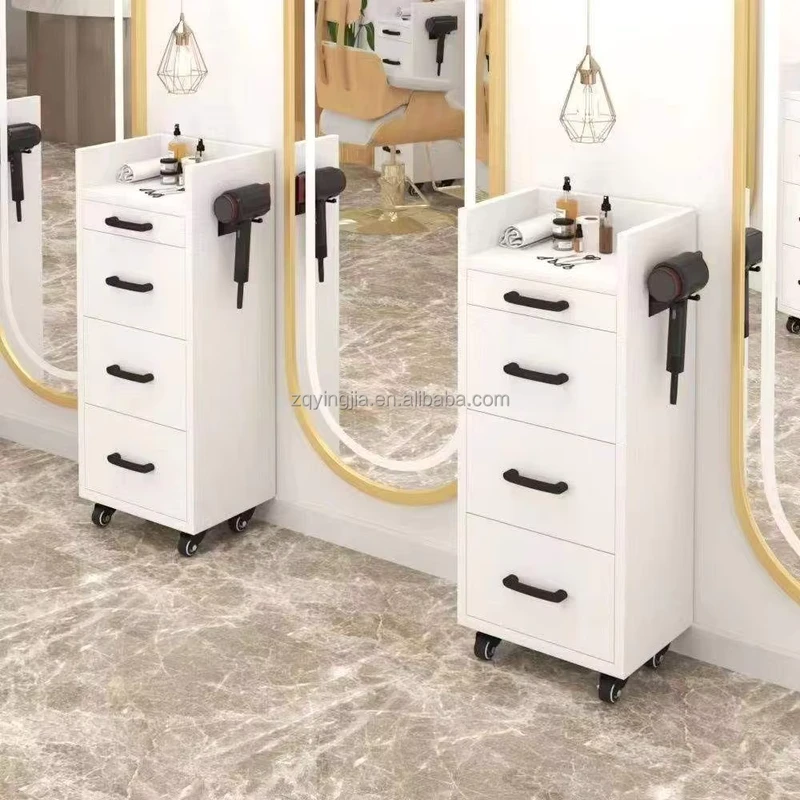 Professional Gold White Rolling Barber Spa Metal Hair Salon Beauty Salon Trolley