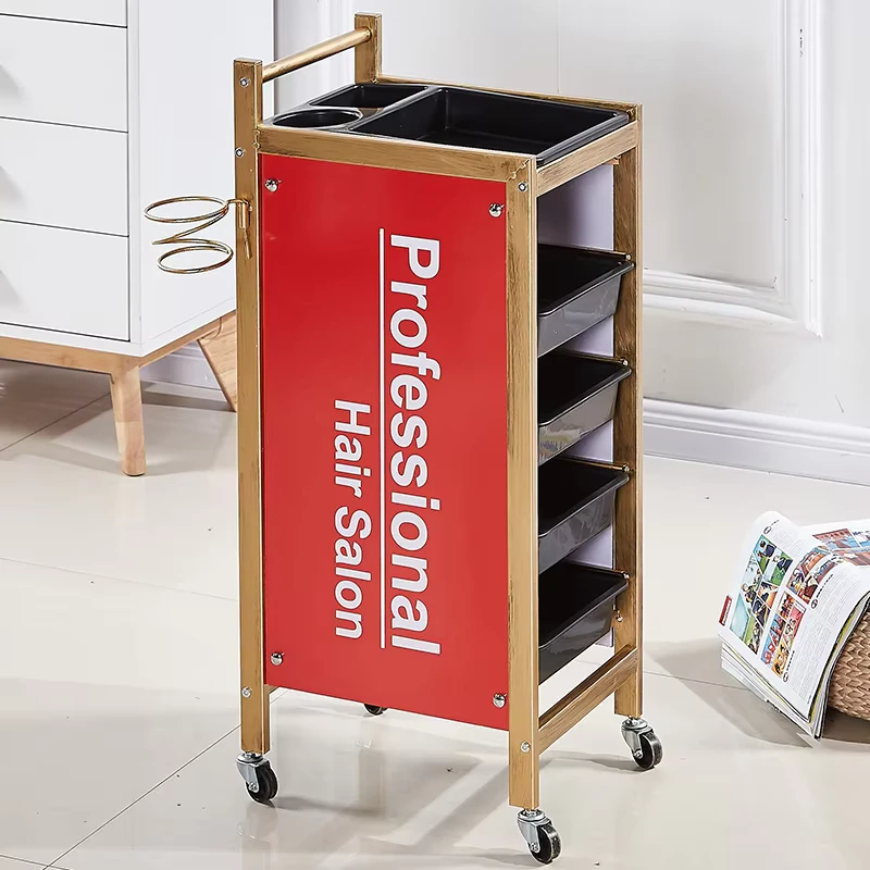 Professional Hair Salon Cart Hair Salon Trolley Barber Shop Perming and Dyeing Tool Cart Beauty Trolley