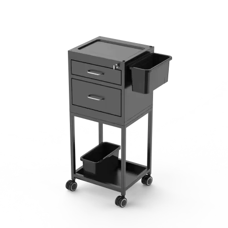 Professional Hairdresser Trolley Cart with Dryer Holder Lockable Drawer Mobile Salon Storage Cart