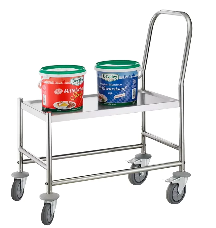 Professional Heavy Duty Stainless Steel Platform Hand Truck Trolley Cart Knock down Design 4 Swivel Castors Hotel