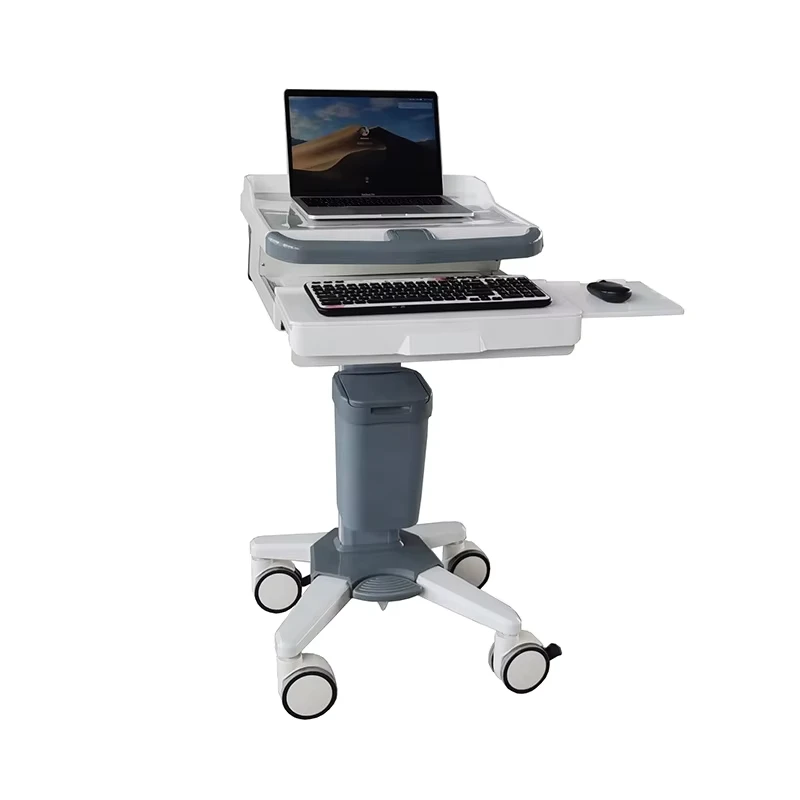 Professional Height Adjustable Mobile Hospital Nursing Medical Computer Cart Laptop Workstation Trolley