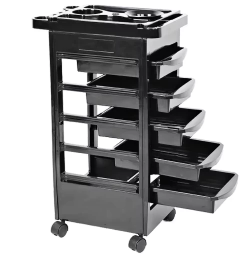 Professional Home Office Salon Trolley Plastic 4 Wheel Easy Moving Modern Design