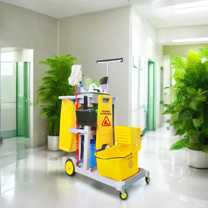 Professional Housekeeping Janitorial Trolley Cleaning Carts Supplies