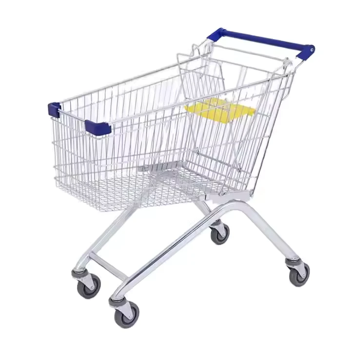 Professional Made Strong Metal Large Shopping Cart Basket Shopping Trolley