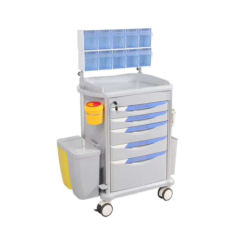 Professional Modern Plastic Multi Function Hospital Trolley for Emergency Use