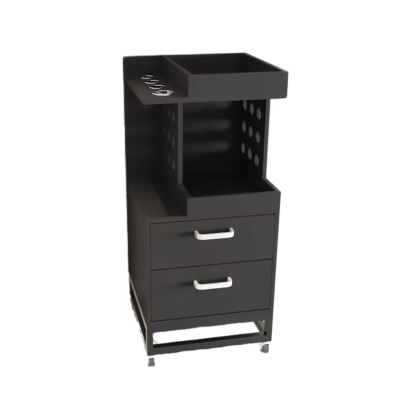 Professional Modern Salon Trolley White Wood 4 Wheel Barber Spa Hairdressing Commercial Use Easy Moving Hotel Bathroom Living