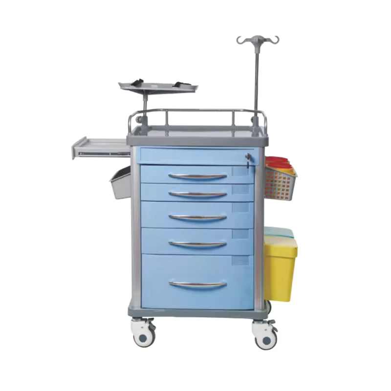 Professional Nursing Medication Cart with Multi-Drawer Storage and Central Lock System for Hospital Ward Patient Care Use
