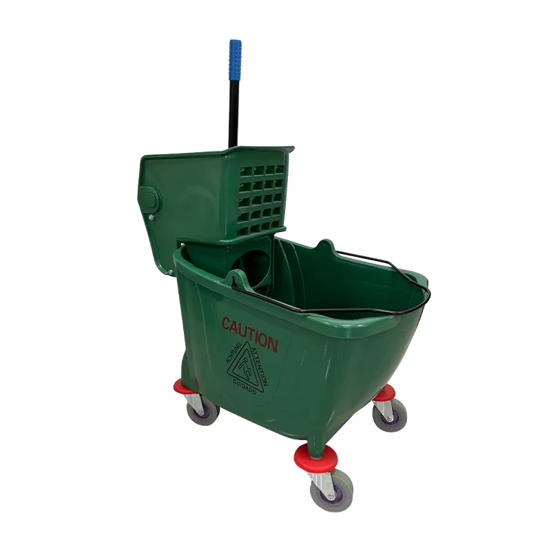 Professional Plastic Green Mop Wringer Bucket with Wringer Convenient Cleaning Trolley Set for Restaurant Hotel Other Supplies