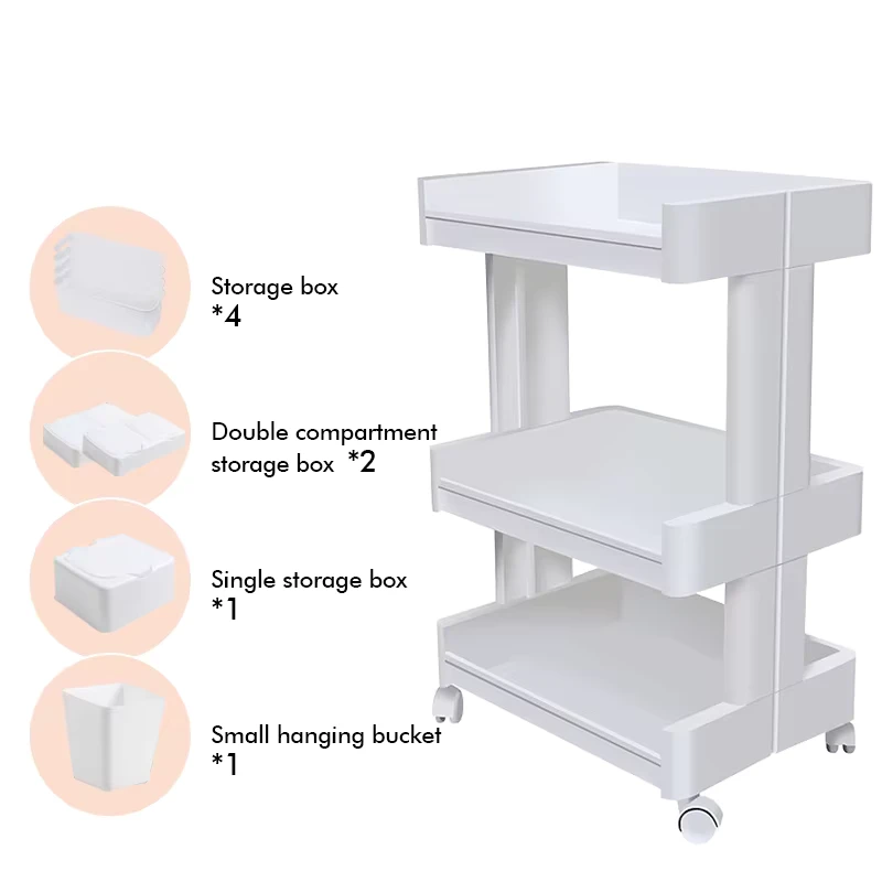 Professional Reusable Plastic Three Layer Storage Box with Sponge Trolley Tray for Beauty Salon Eyelash Tools