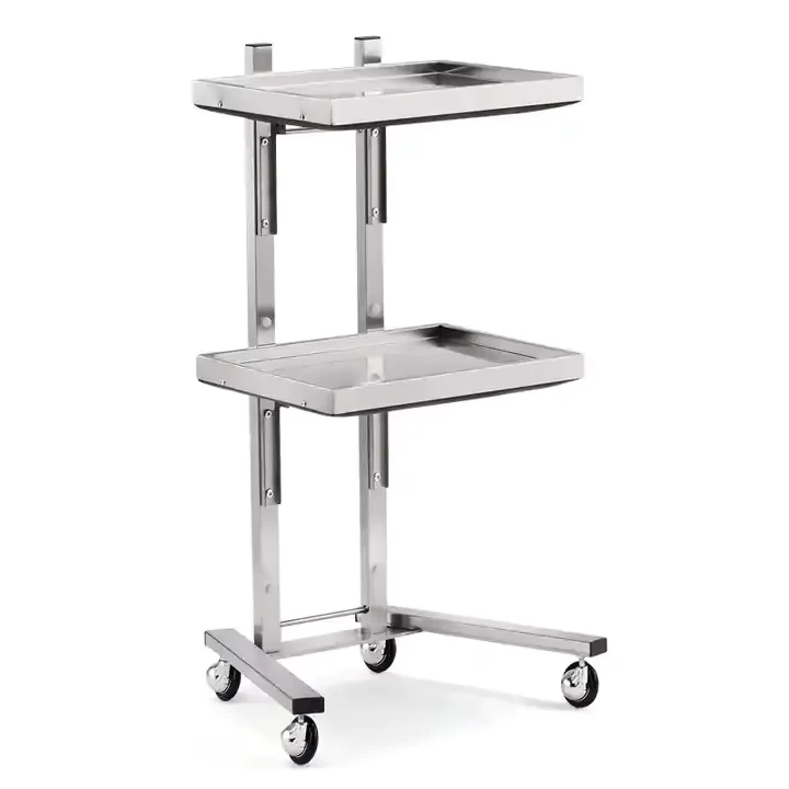 Professional Salon Furniture Stainless Steel Beauty Salon Hair Extension Storage Folding 4 Wheel Tray Trolley Modern Design