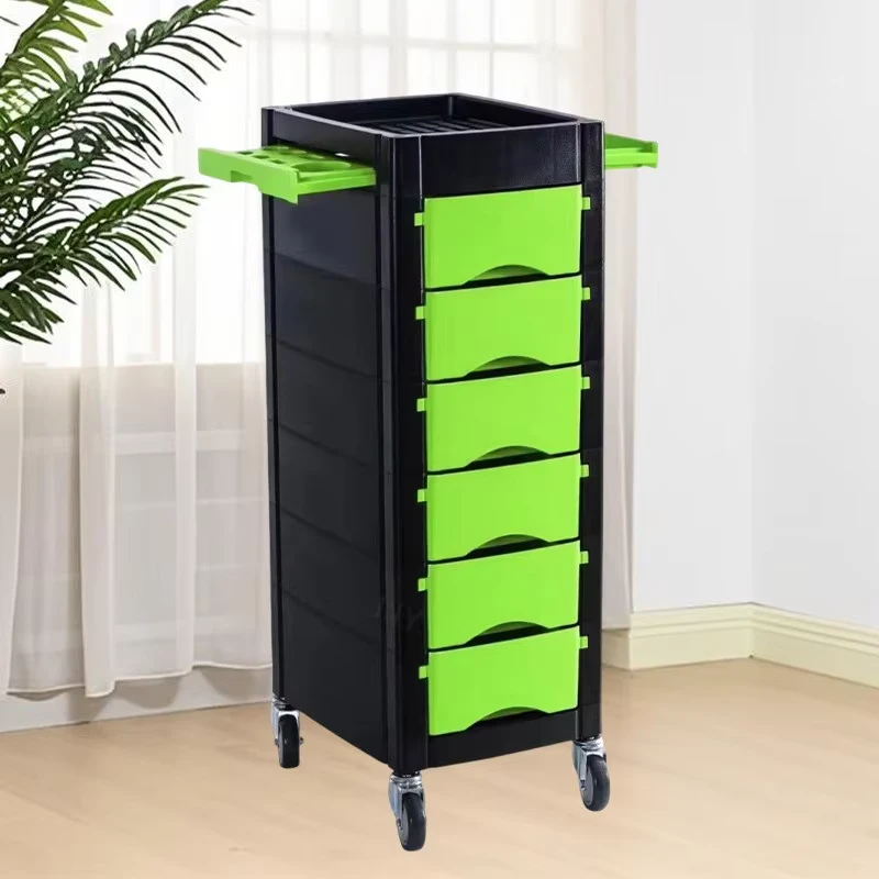 Professional Six Layer Salon Trolley Cart Modern Design Rolling Storage for Barber Station Beauty Salon Hotel School Bathroom