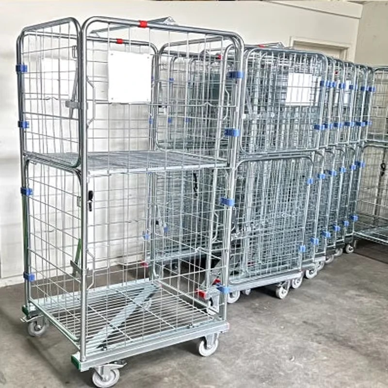 Professional Steel Roll Cage Containers Z shaped Flexible Disassembly Installation Horizontal Partition Walls 500kg Load