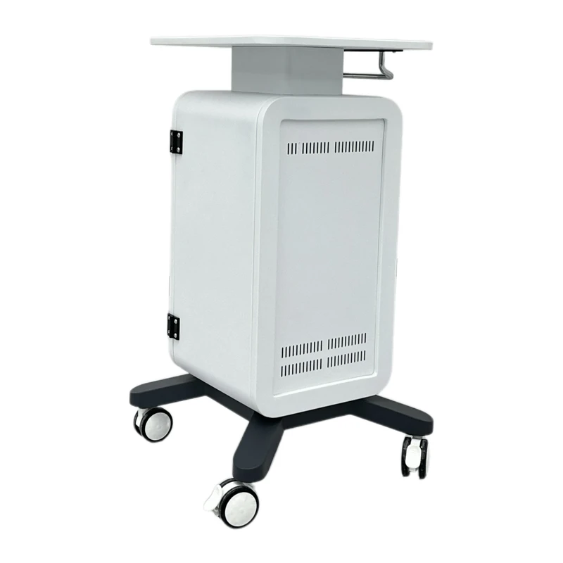 Professional White Salon Beauty Trolley 4 Wheels Mobile Cart with Cabinet for Medical Devices and Beauty Equipment