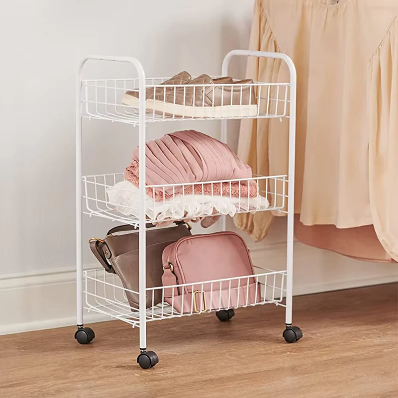 Promotion 3 Layer Laundry Utility Cart Rolling Storage Rack Gap Kitchen Storage Trolley With Wheels and Handle