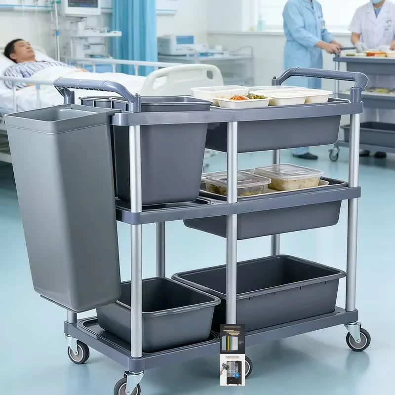 Proven Performance Comfortable Handle Kitchen Utility Cart Hotel Utility Cart Dining Cart for Hospitality Equipment Retailer