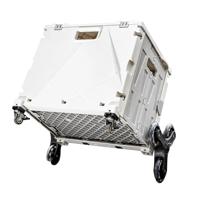 Pull rod Four Wheel Aluminum Alloy Cart Outdoor Folding Camping Box Movable Stair climbing Household Shopping Cart Car mounted