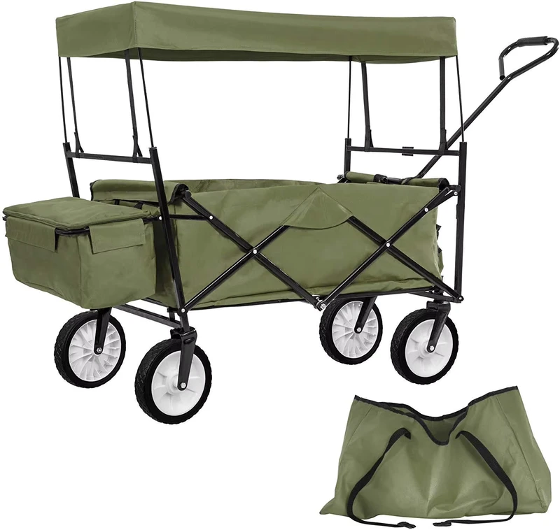 Push Wagon Cart Folding Outdoor Utility Trolley for Transportation Vehicle