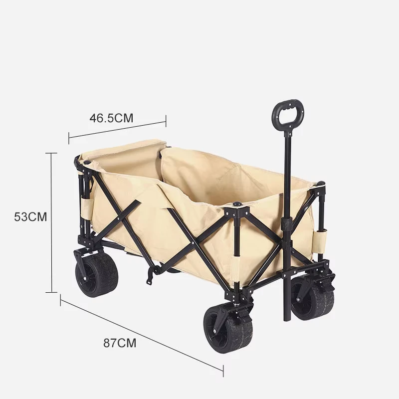 Push pull Outdoor Camping and Picnic Cart Household Portable Handcart Expandable Stall Travel and Rest Handcart