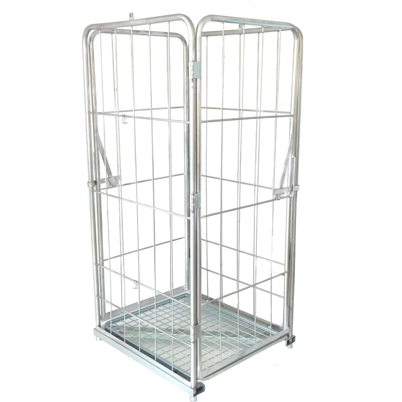 Quick Assembly Durable Heavy Duty Folding Steel Roll Container Tool Free Setup for Warehouse Temporary Storage Solution