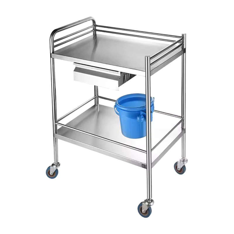 RB TC03 Stainless Steel Instrument Trolley Hospital Medical Cart Clinic Treatment 750 lb Load Capacity 18 Width 2 Year
