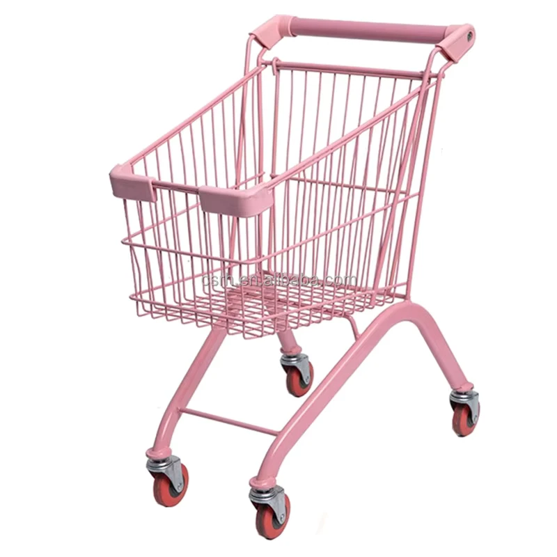 RH SC03 480*325*680mm Cute pink Color Supermarket Kids Mini Shopping Trolley