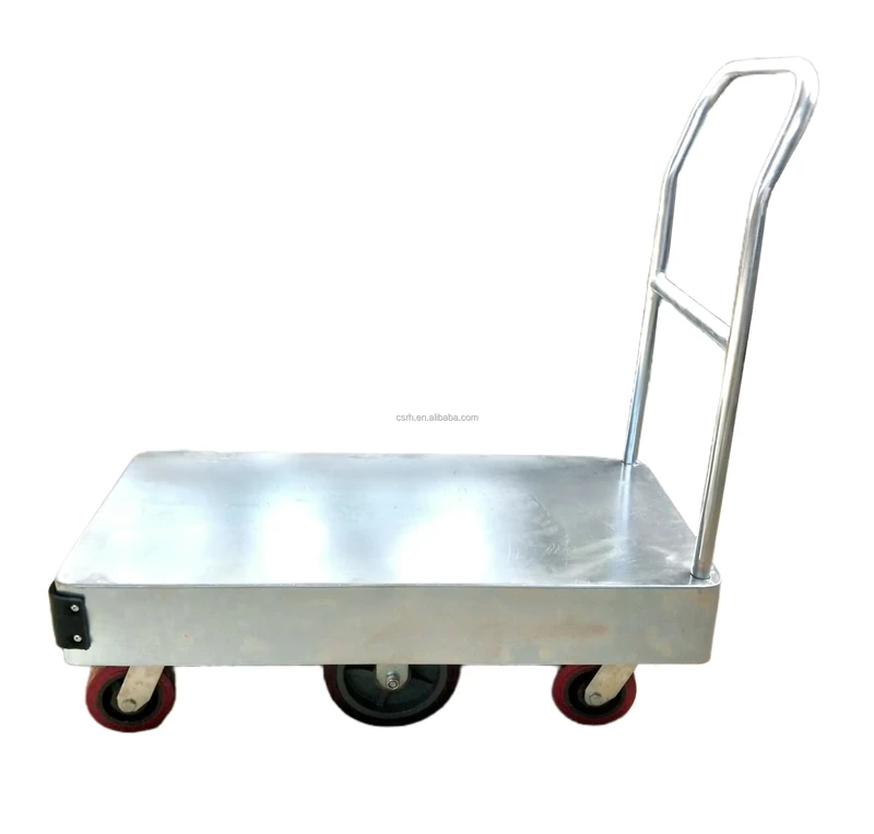 RH WT15 990*460*950mm Heavy Duty Six Wheels Galvanised Steel Heavy Duty Warehouse Hand Trolley