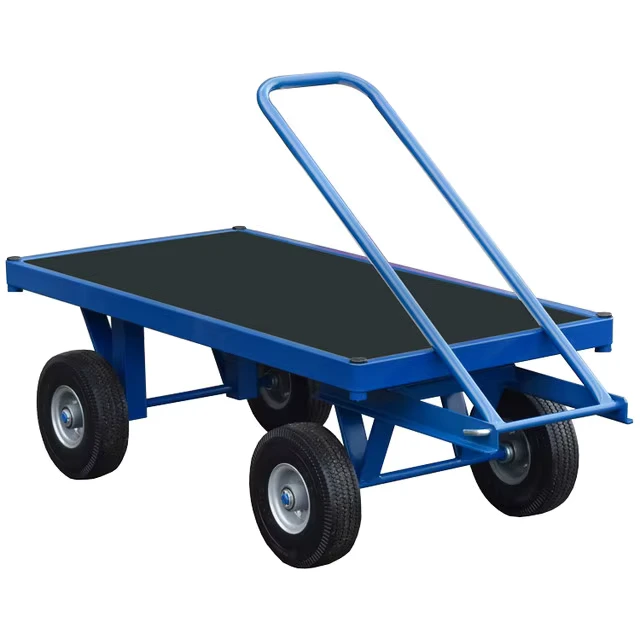 Red Four Wheel Foldable Garden Tool Cart Portable Mesh Trolley Platform Trucks Outdoor Use OEM Customizable