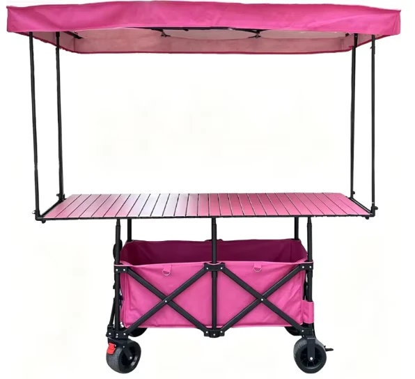 Reinforced 900D Oxford Folding Wagon with Integrated Table and Sunshade Multi Use for Sports Events