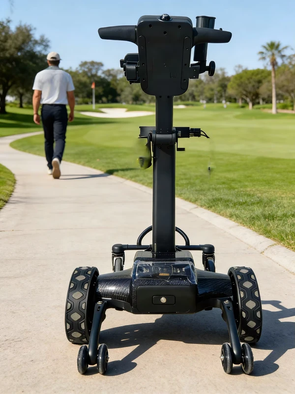 Reliable Electric Golf Bag Cart Lithium Aluminium Alloy Construction 7km/h Speed 45km Range for Golf Driving Ranges