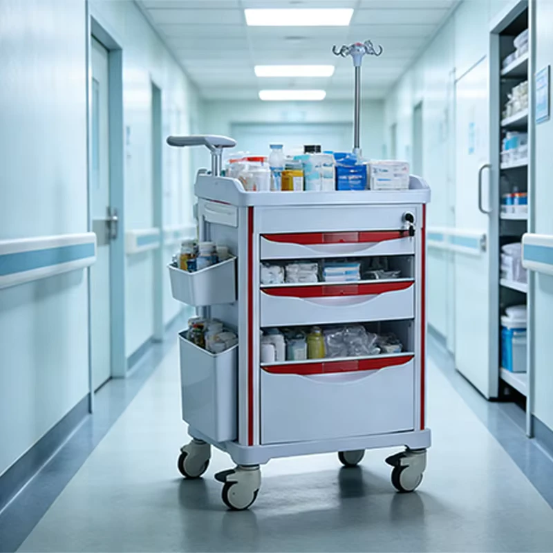 Rescue Vehicle Medical Thickened ABS Anesthesia Medicine Box Treatment Cart Delivering Medicine Multi Function Durable Hotel
