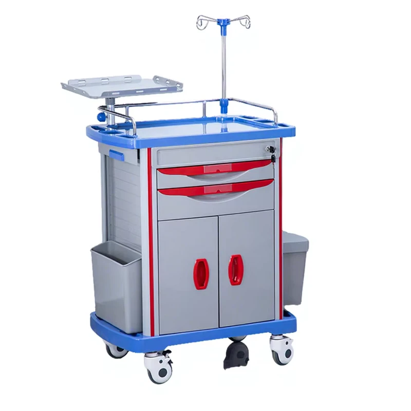 Rescue Vehicle Medical Thickened ABS Anesthesia Medicine Box Treatment Cart Delivering Medicine Multi Function Durable Hotel Use
