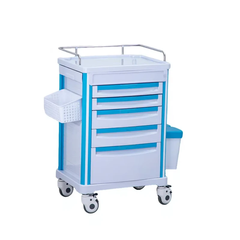 Rescue Vehicle Medical Thickened ABS Anesthesia Medicine Box Treatment Cart Delivering Medicine Multi Function Durable Hotel