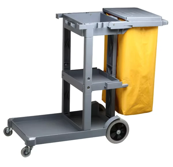 Restaurant Plastic Hand Cart Folding Cleaning Hotel Service Trolley