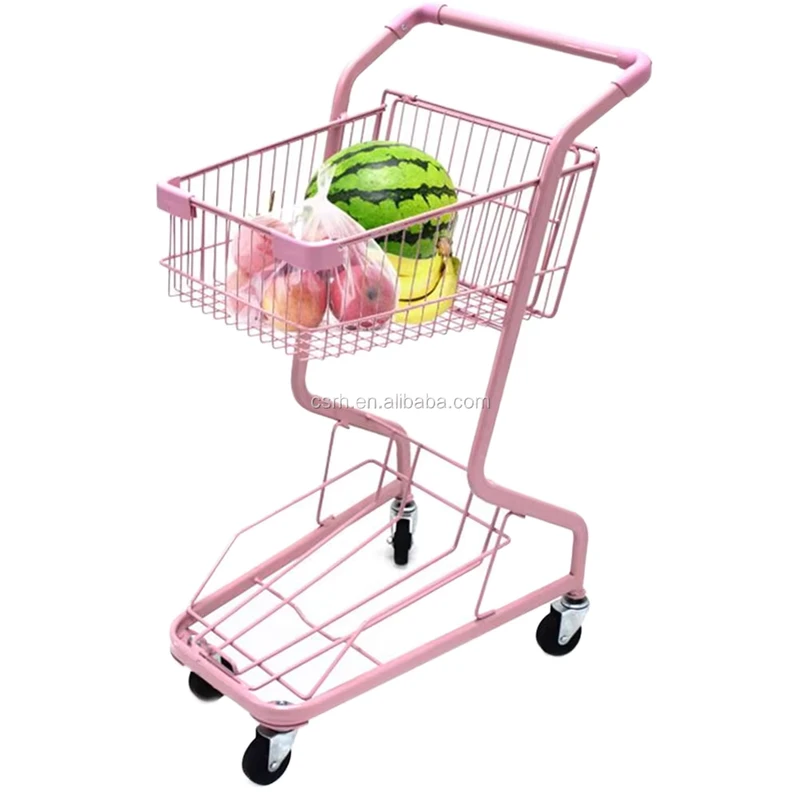 Retail Store Metal Basket Shopping Trolley