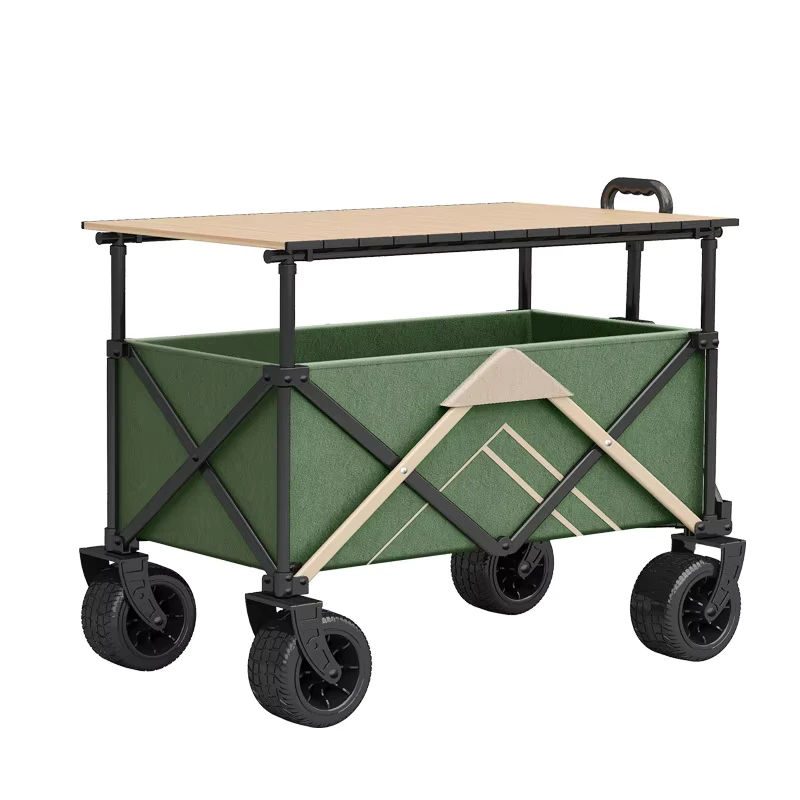 Retractable Gather Style Camping Wagon Foldable Outdoor Hand Cart Multifunctional Utility Trolley for Vendor Camping Picnic