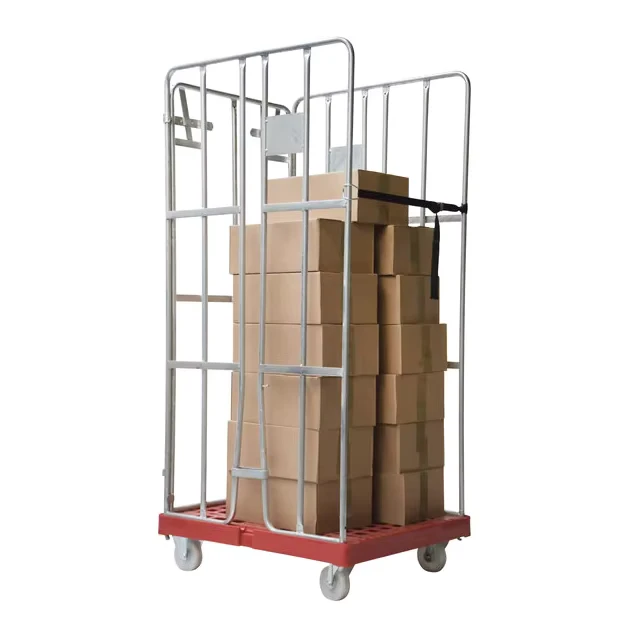 Robot Welding Customized Hot Dip Galvanized 3 Sided A H Z Frame Logistic Storage Moving Wire Mesh Roll Container 350kg