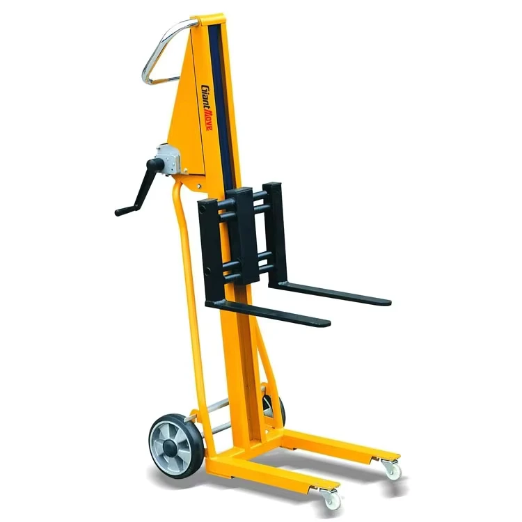 Robust Steel Construction Mini Winch Hydraulic Manual Stacker Forklift With Platform