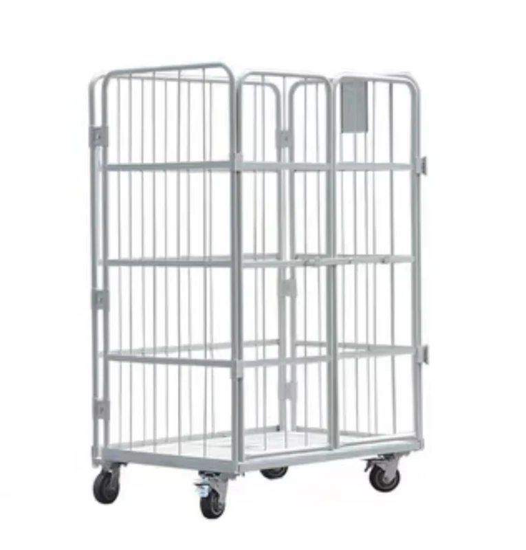 Roll Cage Container Steel Warehouse Trolley Super Market Cage Trolley Wire Rolling Cage Trolley RC11817-B2