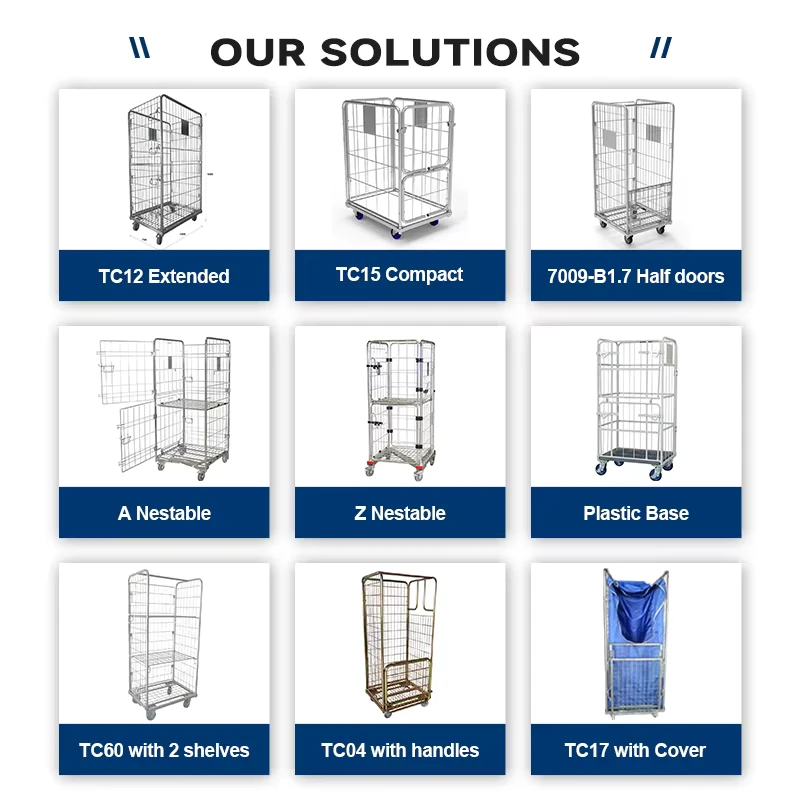 Roll Cage Trolley Customizable OEM Powder Coated Four Sided Lockable Design Multi Purpose Cargo Storage Equipment Steel Q235