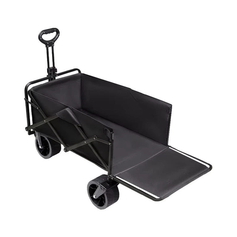 Roll Container Foldable Storage Picnic Camping Trolley Front/Rear Opening Adjustable Handle for Supermarket Shopping Outdoor Use