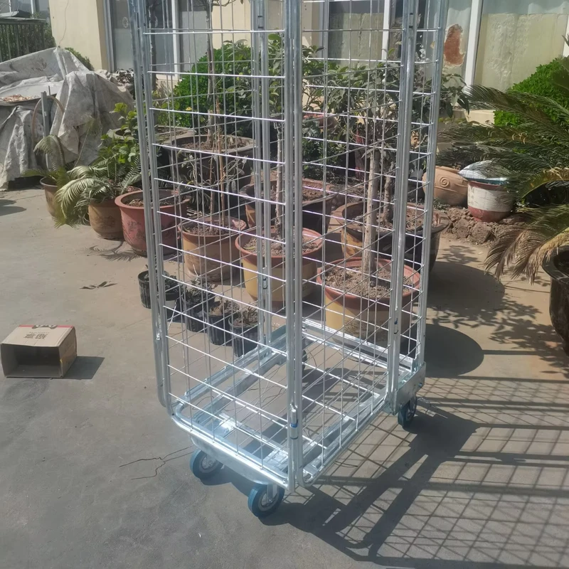 Rolling Cage Cart Wire Mesh Trolley